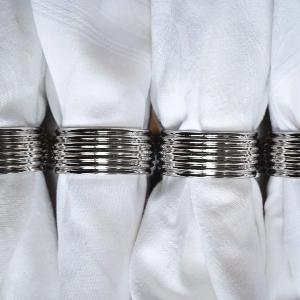 Set de 4 servilleteros de acero inox Elana Zilverstad