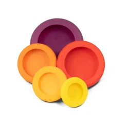 Set de 5 tapas de silicona para alimentos y recipientes Food Huggers