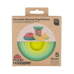 Set de 5 tapas de silicona para alimentos y recipientes Food Huggers