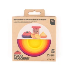 Set de 5 tapas de silicona para alimentos y recipientes Food Huggers