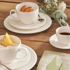 Set de taza con plato de porcelana Collina La Porcellana Bianca
