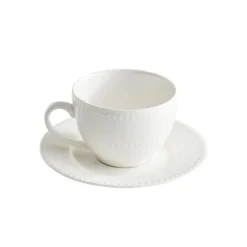 Set de taza con plato de porcelana Collina La Porcellana Bianca