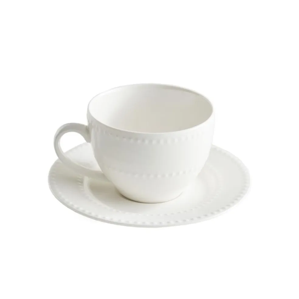 Set de taza con plato de porcelana Collina La Porcellana Bianca