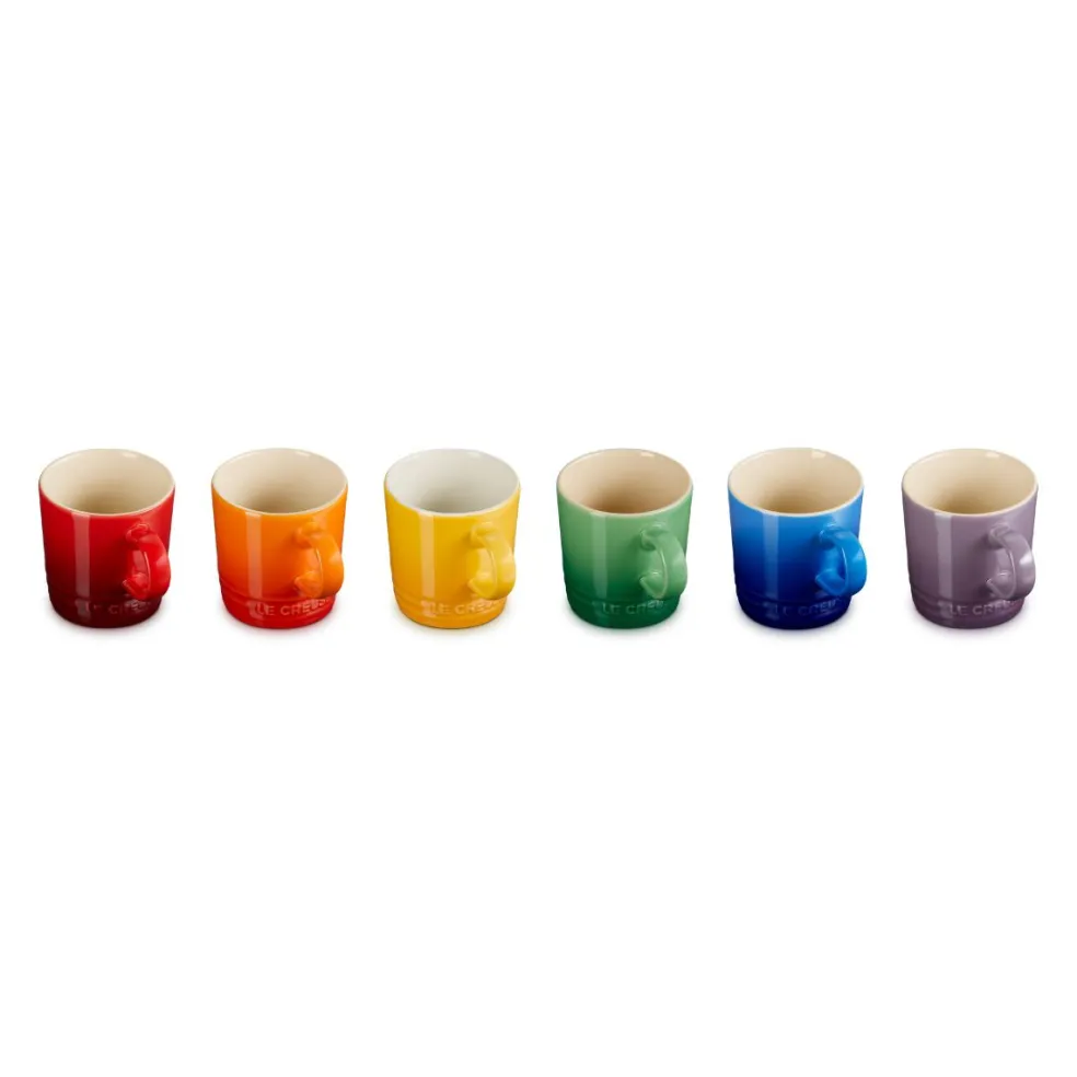 Set de 6 tazas cerámicas 100ml Arcoiris Le Creuset