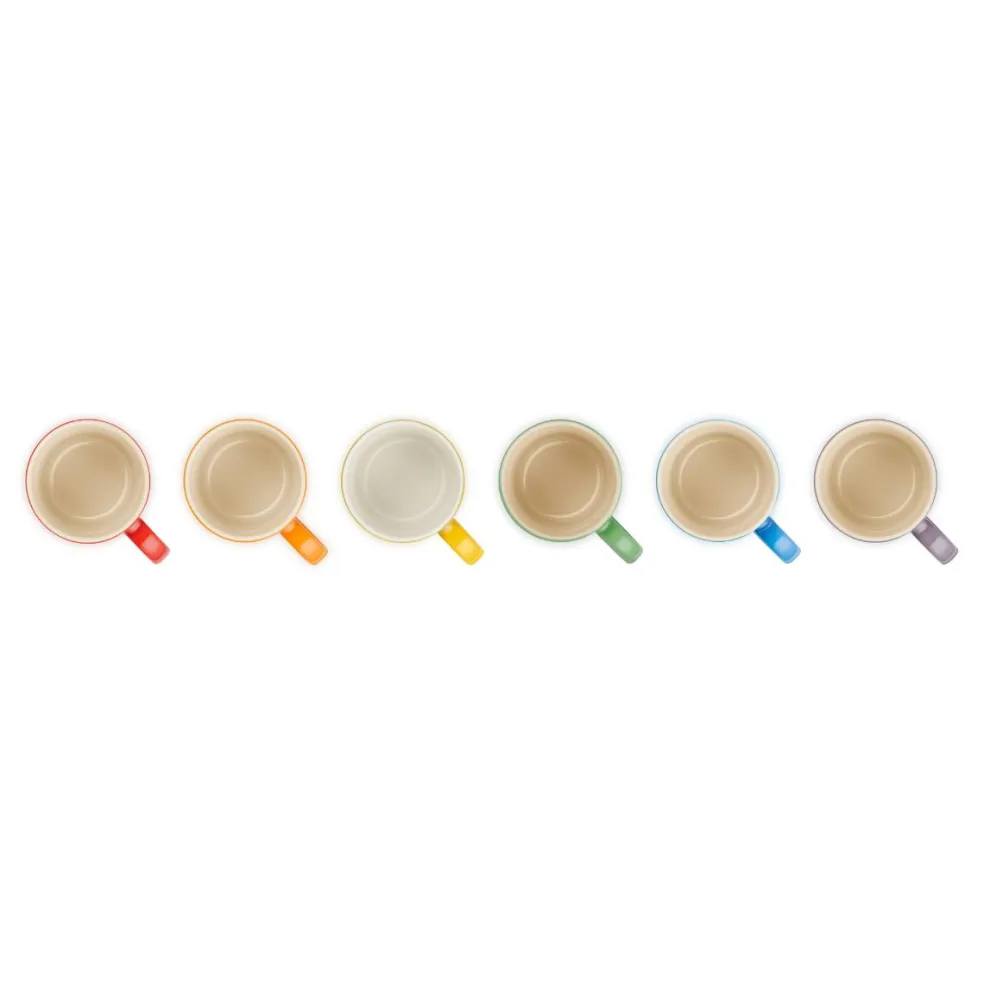 Set de 6 tazas cerámicas tipo Mug 350ml Arcoiris Le Creuset
