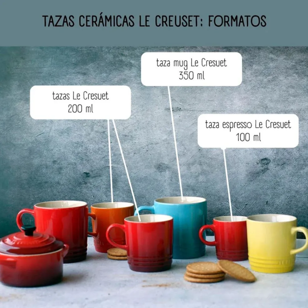 Set de 6 tazas cerámicas tipo Mug 350ml Arcoiris Le Creuset