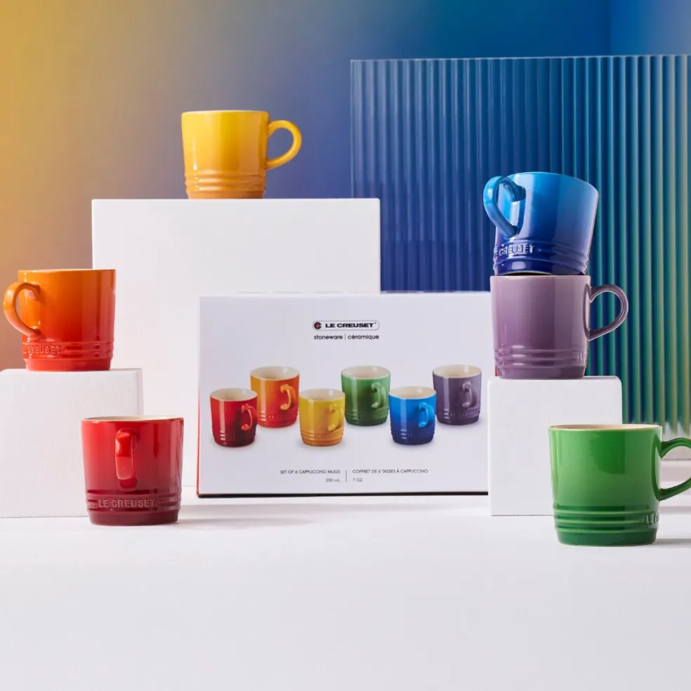 Set de 6 tazas cerámicas tipo Mug 350ml Arcoiris Le Creuset