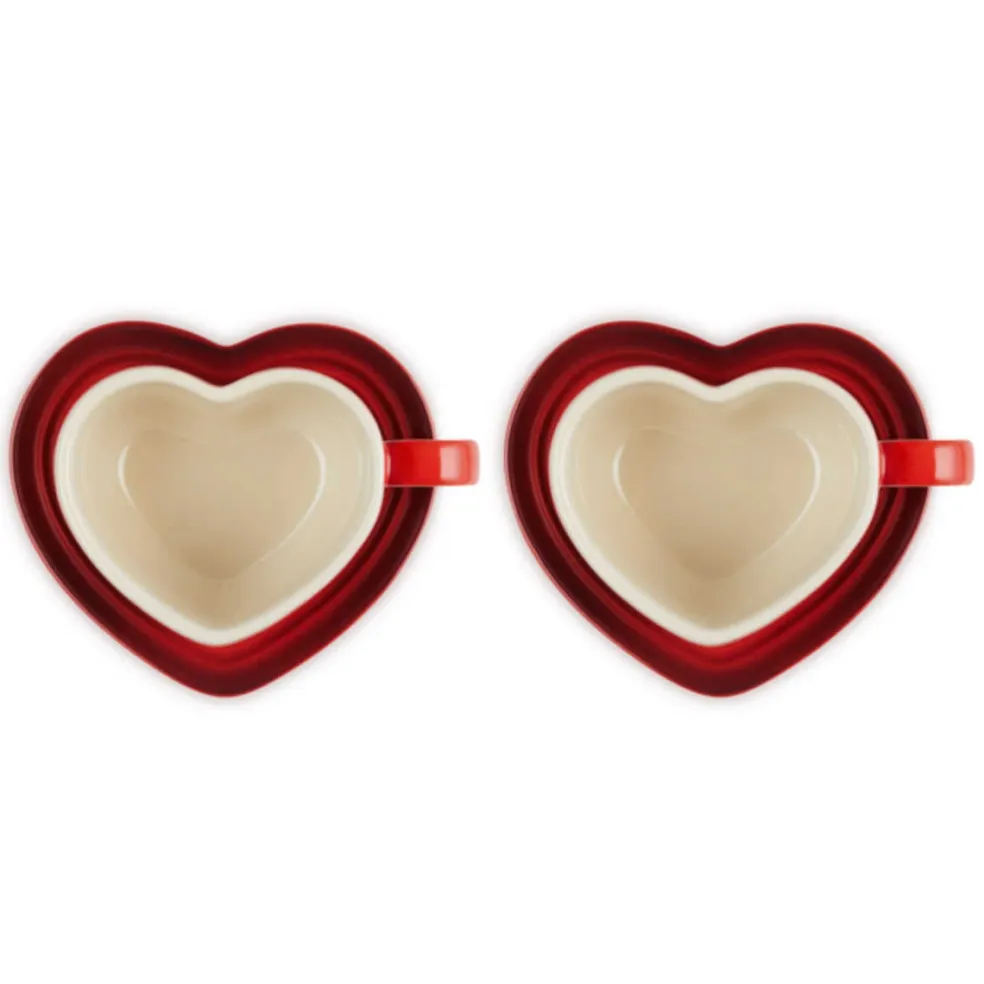 Set de 2 tazas con plato Corazón Le Creuset