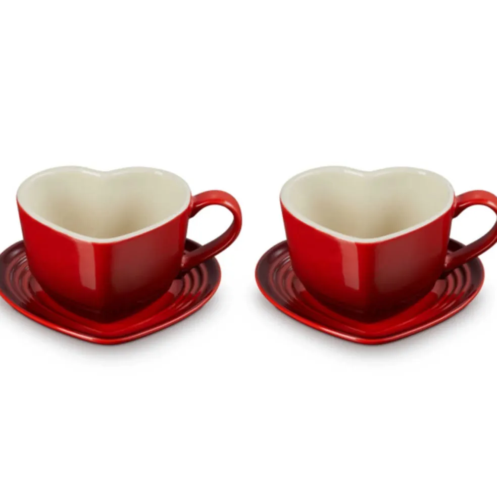 Set de 2 tazas con plato Corazón Le Creuset