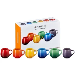 Set de 6 tazas tipo Mug Coupe 320 ml Arcoiris Le Creuset