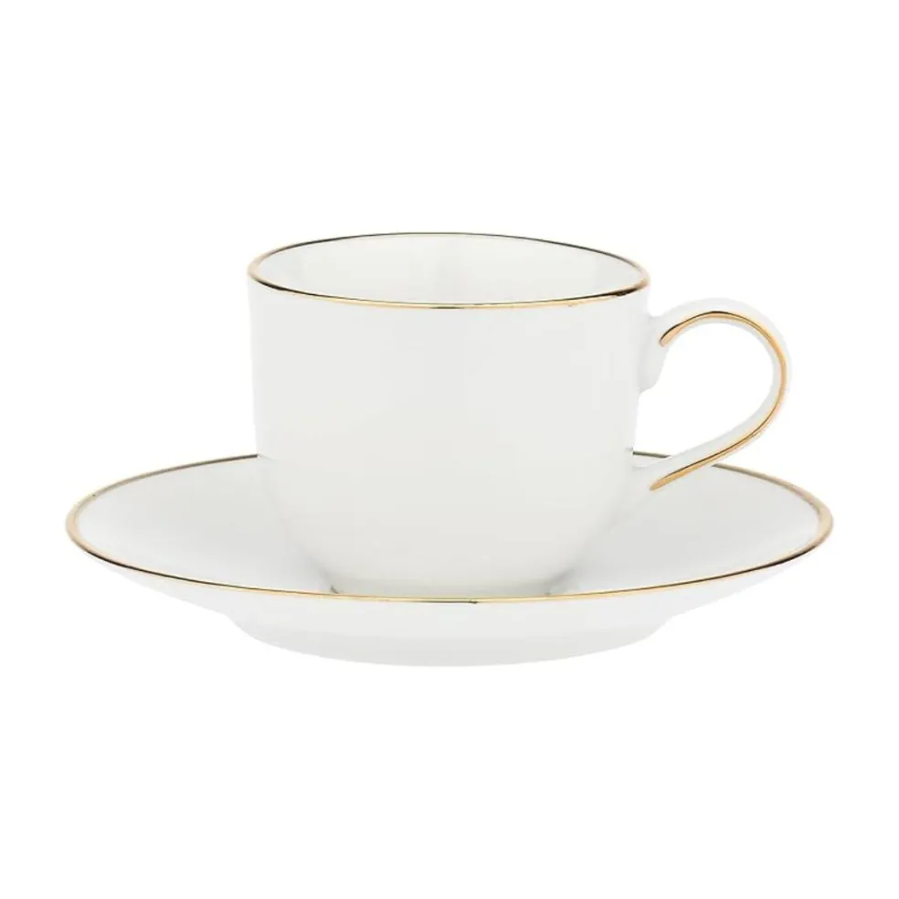 Set de taza y plato de porcelana Maesta La Porcellana Bianca