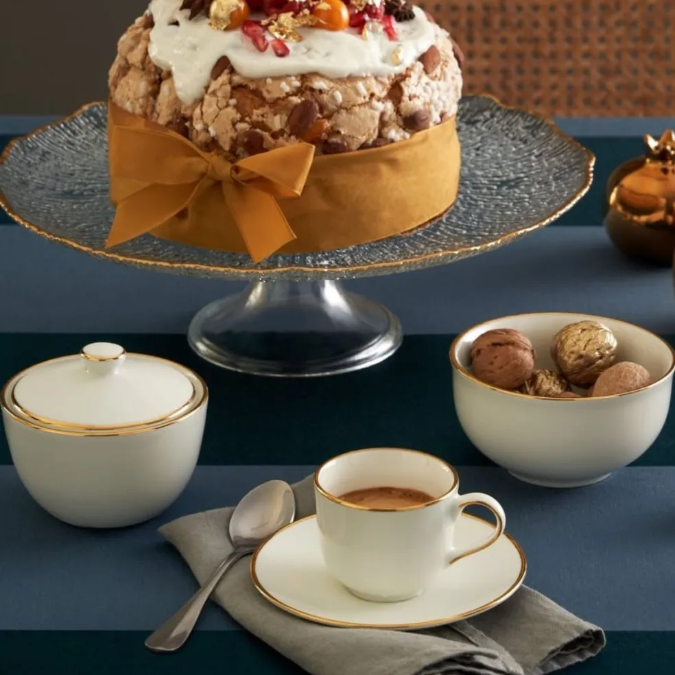 Set de taza y plato de porcelana Maesta La Porcellana Bianca