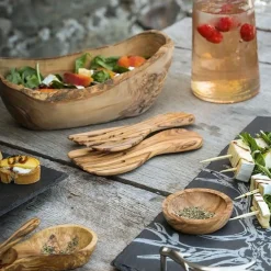 Set de 2 tenedores para ensalada de madera de olivo Selbrae