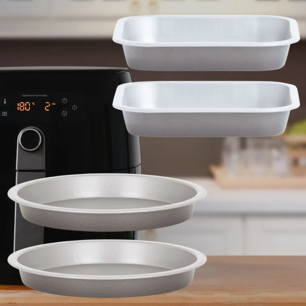 Set 2 moldes redondo o cuadrado para freidora de aire y horno Wham® Cook