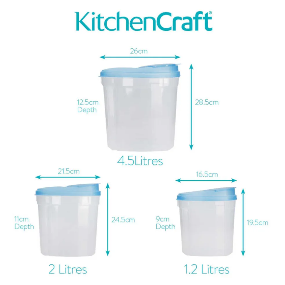 Set 3 Recipientes Blue Card sin BPA KitchenCraft