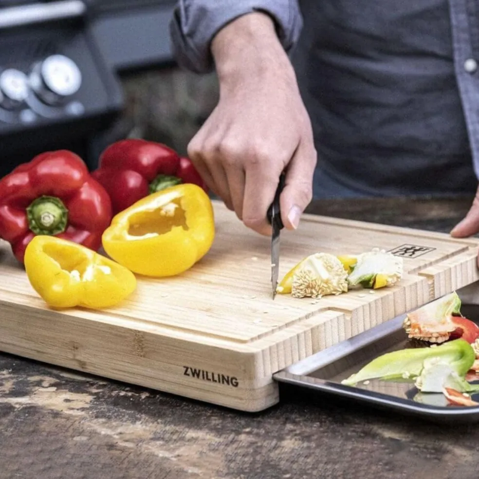 Tabla para cortar de bambú con bandeja de goteo de inox Zwilling