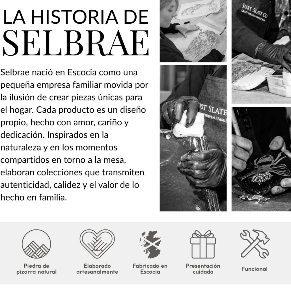 Tabla rectangular grande de pizarra Selbrae