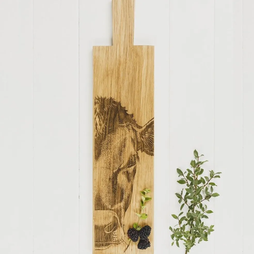 Tabla rectangular para servir y cortar de madera de roble Selbrae