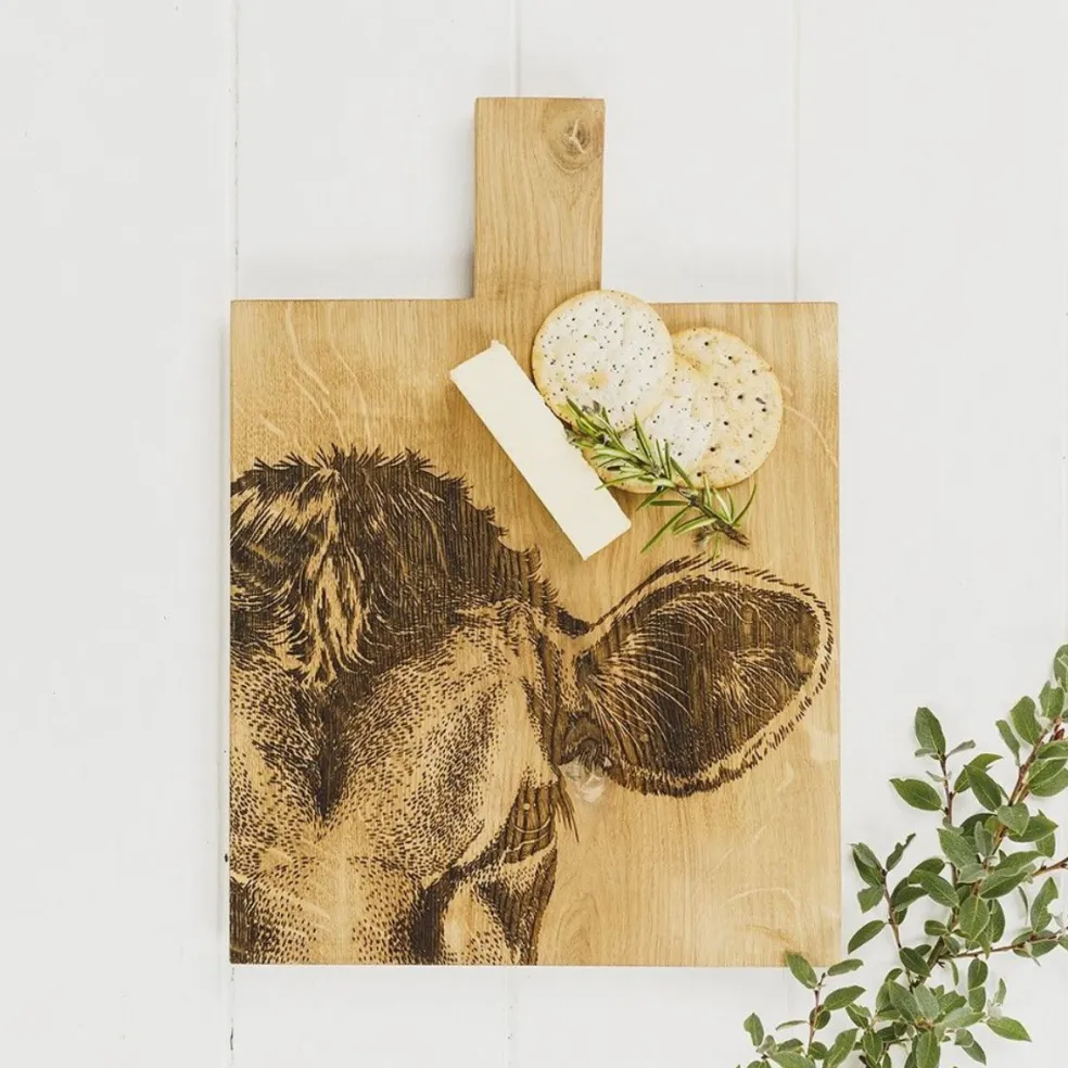 Tabla rectangular para servir y cortar de madera de roble Selbrae