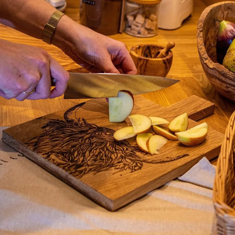 Tabla rectangular para servir y cortar de madera de roble Selbrae
