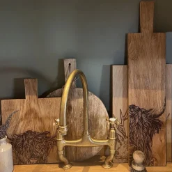 Tabla rectangular para servir y cortar de madera de roble Selbrae