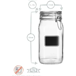 Tarro hermético de cristal con etiqueta Fido Bormioli Rocco