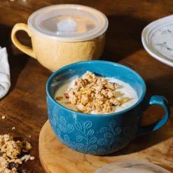 Taza de porcelana con tapa Oxley Ladelle