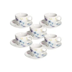 Tazas de porcelana con y sin plato 420ml Florenne Tognana