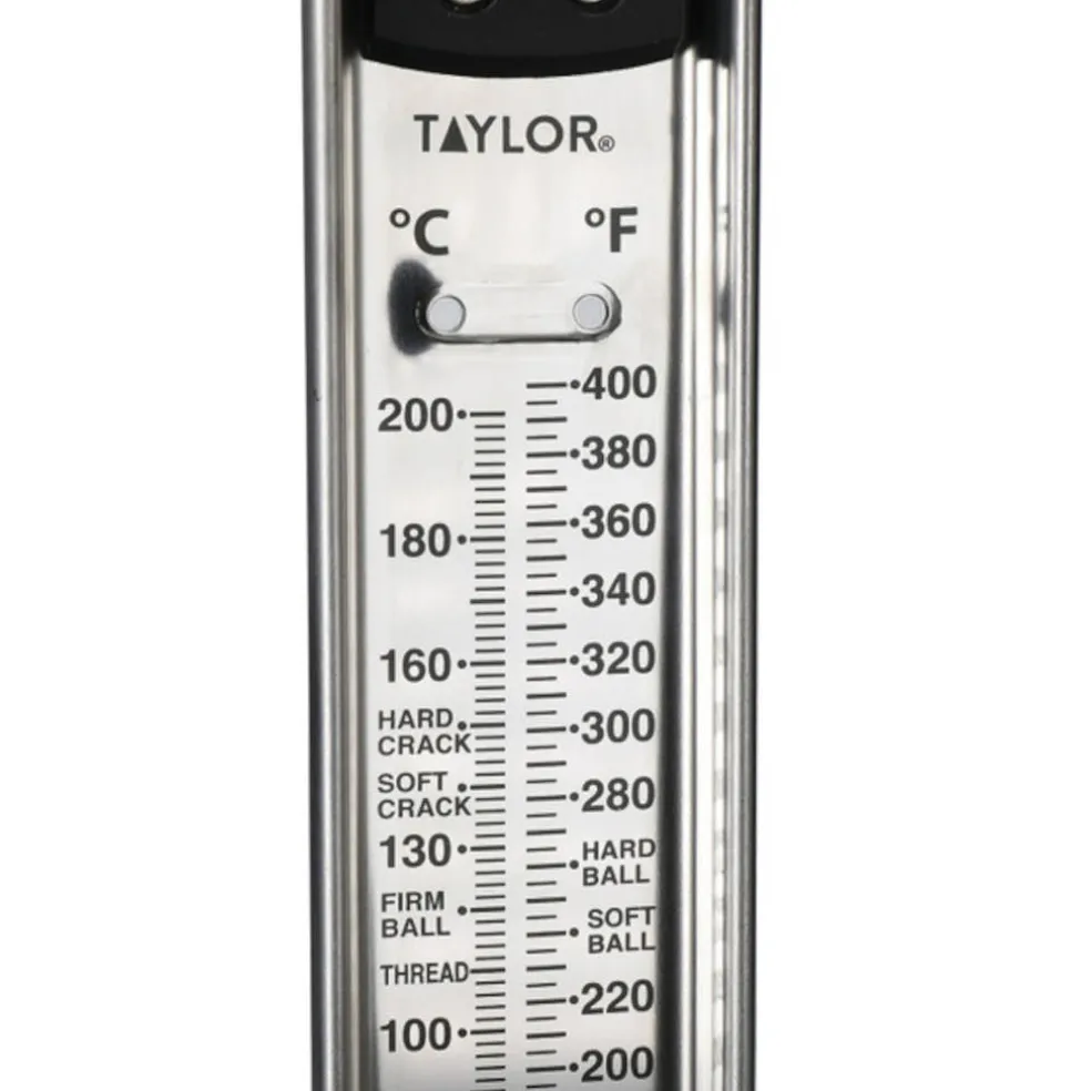 Termómetro para azúcar y frituras de acero inox, con clip de Taylor
