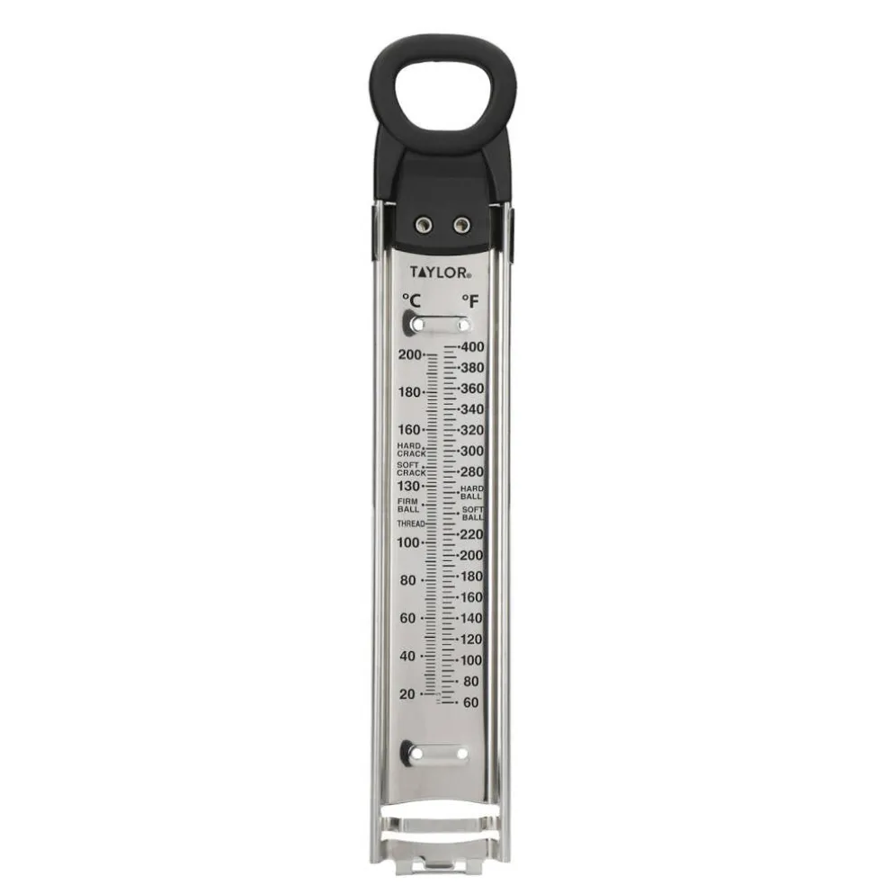 Termómetro para azúcar y frituras de acero inox, con clip de Taylor
