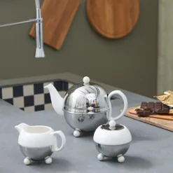 Tetera cerámica clásica con carcasa aislante de inox Cosy Bredemeijer