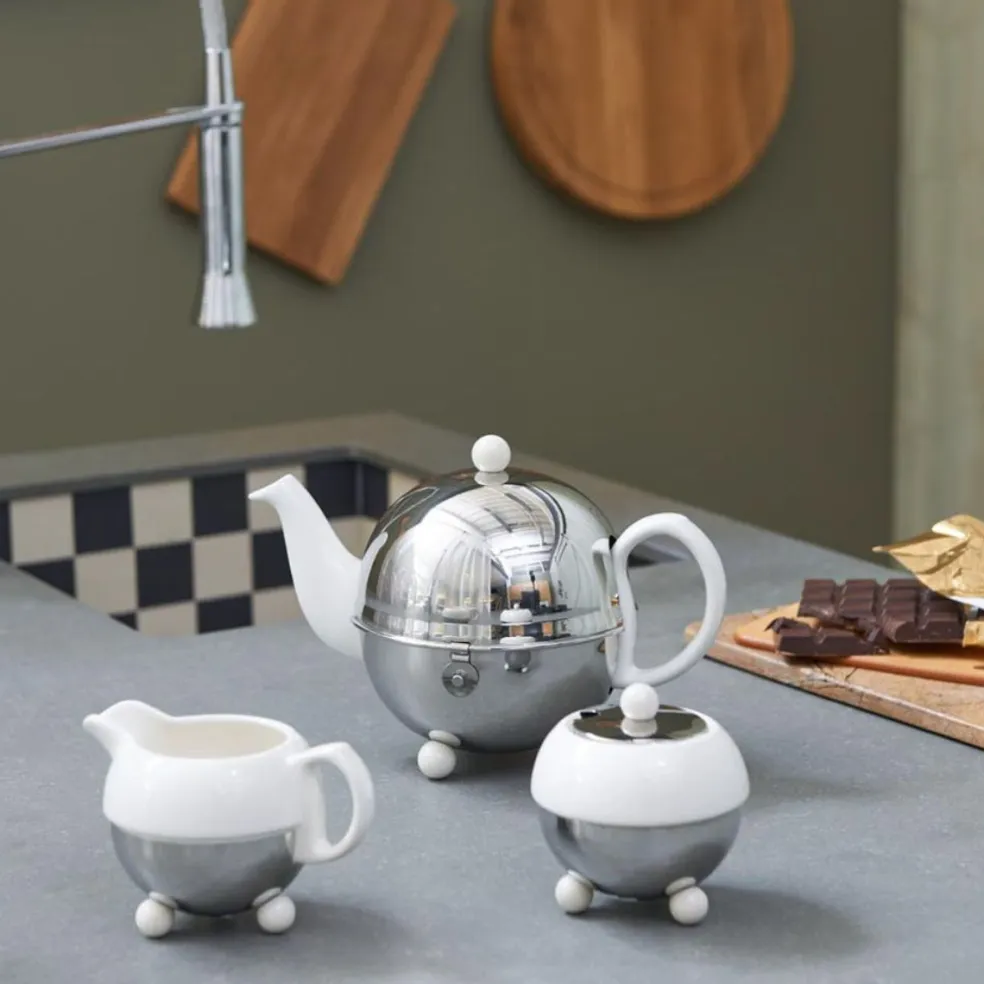 Tetera cerámica clásica con carcasa aislante de inox Cosy Bredemeijer