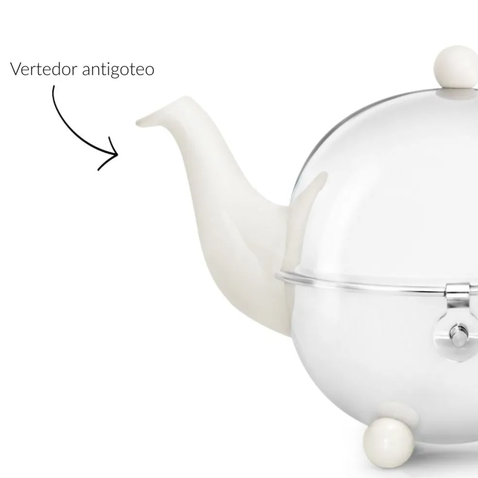 Tetera cerámica clásica con carcasa aislante de inox Cosy Bredemeijer