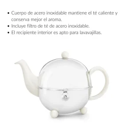 Tetera cerámica clásica con carcasa aislante de inox Cosy Bredemeijer
