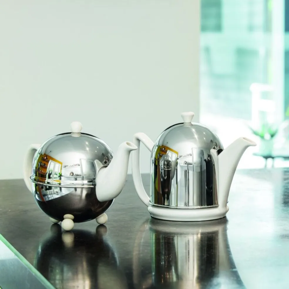 Tetera cerámica clásica con carcasa aislante de inox Cosy Bredemeijer