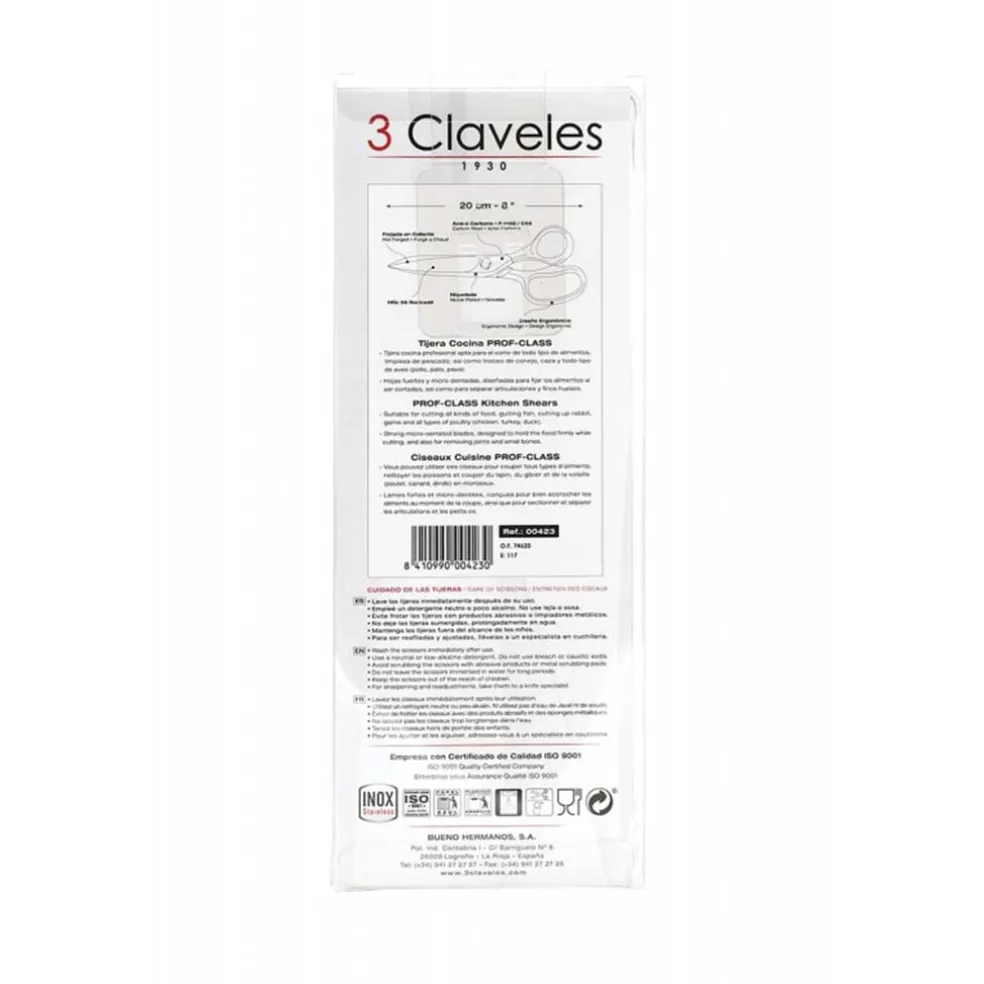Tijeras de cocina Prof-Class acero inoxidable 3 Claveles