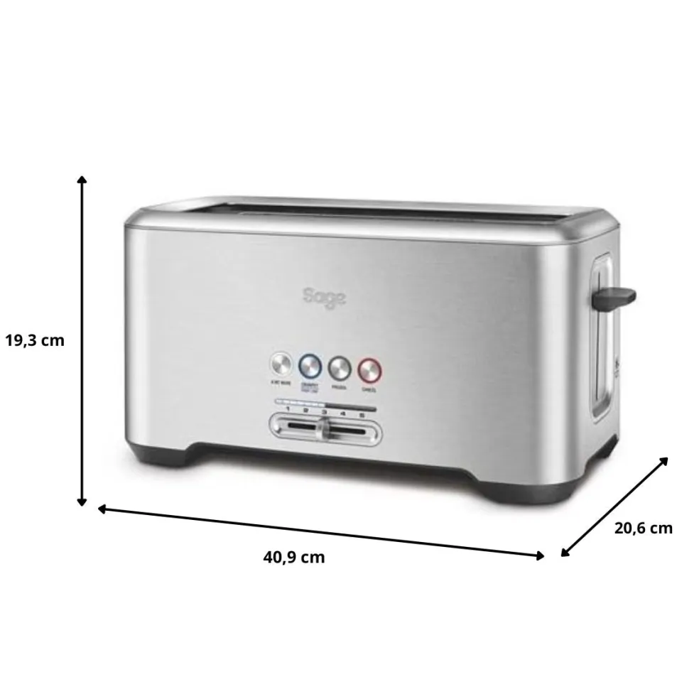 Tostadora de 2 ranuras largas con indicador LED Sage