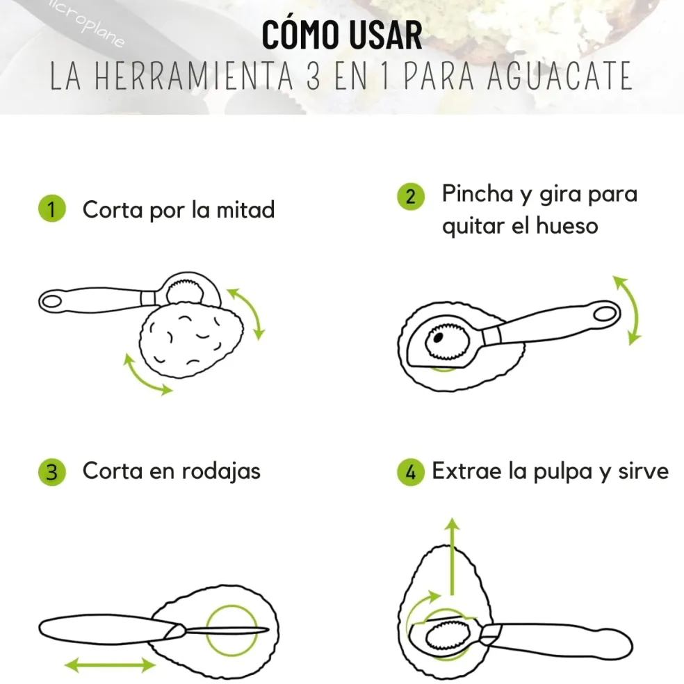 Utensilio 3 en 1 para aguacates Microplane