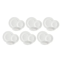 Vajilla de 18 piezas de porcelana Collina La Porcellana Bianca