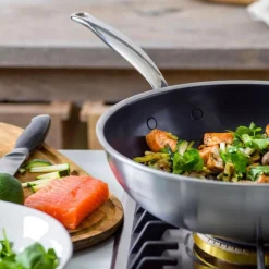 Wok cerámico con exterior de acero inoxidable Premiere GreenPan