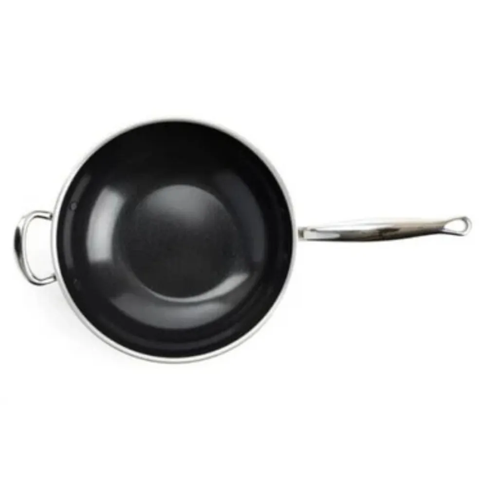Wok cerámico con exterior de acero inoxidable Premiere GreenPan