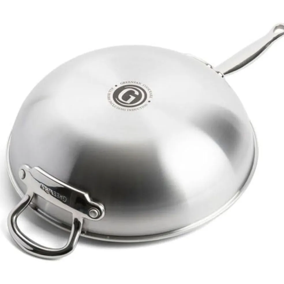 Wok cerámico con exterior de acero inoxidable Premiere GreenPan