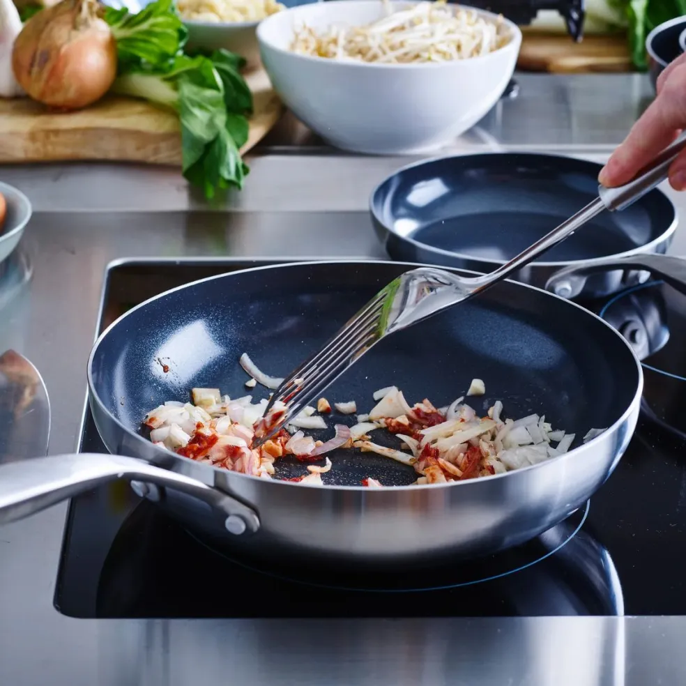 Wok cerámico con exterior de acero inoxidable Geneva GreenPan