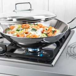 Wok de acero inoxidable con tapa y rejilla Zwilling Plus