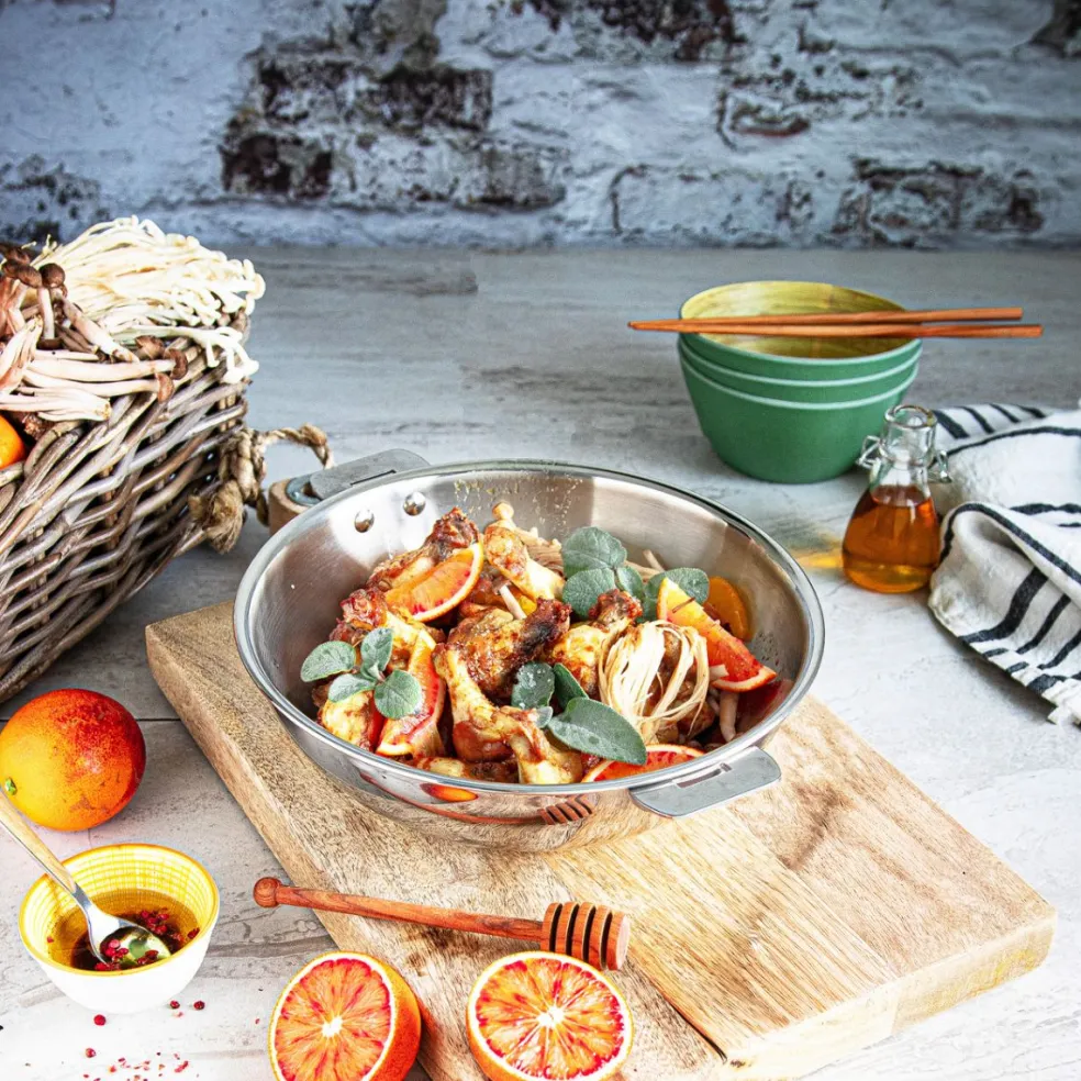 Wok de acero inoxidable multicapa Casteline Cristel